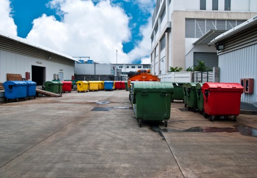 Professional waste clearance team at a construction site